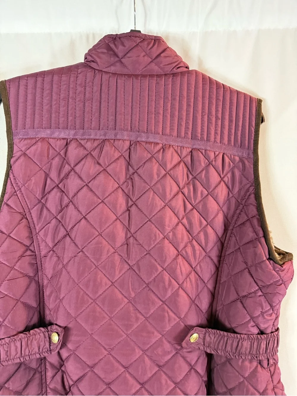 Weatherproof Women's Puffer Vest Full Zip Buttons Pockets Fuzzy Lined Purple XL - Picture 11 of 14